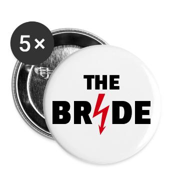 The Bride Flash (Hen Night Party / 2C POS) - Buttons large 2.2''/56 mm (5-pack) - white - Front