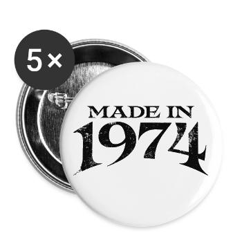 Jahrgang 1974 geboren Vintage Geburtstag Geschenk - Buttons groß 56 mm (5er Pack) - Weiß - Vorne