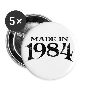 Jahrgang 1984 geboren Vintage Geburtstag Geschenk - Buttons groß 56 mm (5er Pack) - Weiß - Vorne