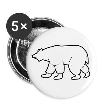 Dessin d’un ours polaire - Lot de 5 grands badges (56 mm) - blanc - Devant