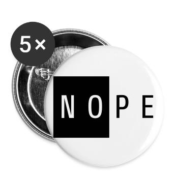 NOPE Cadeau Noir - Lot de 5 grands badges (56 mm) - blanc - Devant