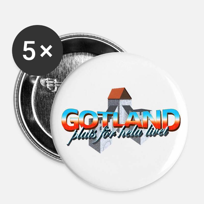 Gotland - Buttons groß 56 mm (5er Pack) - Weiß