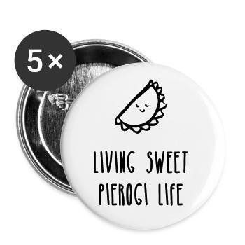 Sweet life, dumplings - Buttons large 2.2''/56 mm (5-pack) - white - Front