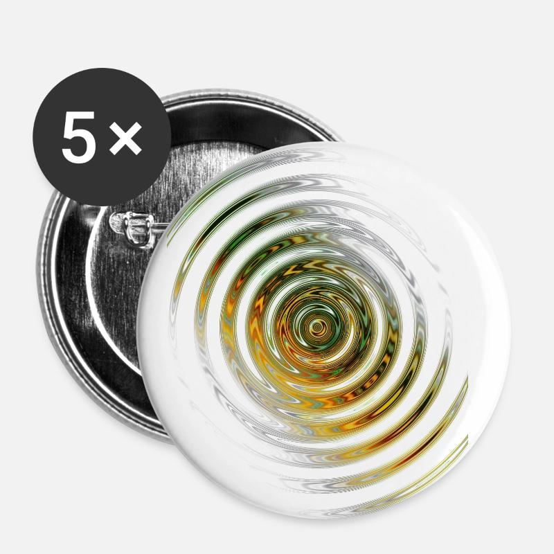 Bright waves - Buttons large 2.2''/56 mm (5-pack) - white
