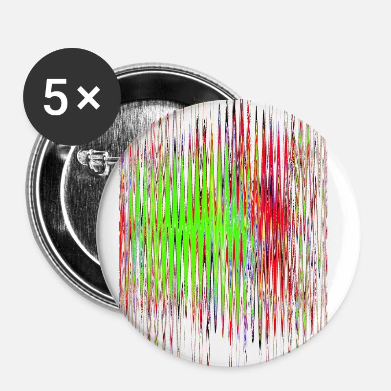 Sound waves - Buttons large 2.2''/56 mm (5-pack) - white