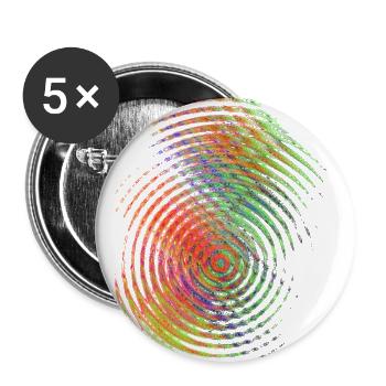Farbwellen - Buttons groß 56 mm (5er Pack) - Weiß - Vorne
