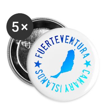Île Fuerteventura avec inscription - Lot de 5 grands badges (56 mm) - blanc - Devant
