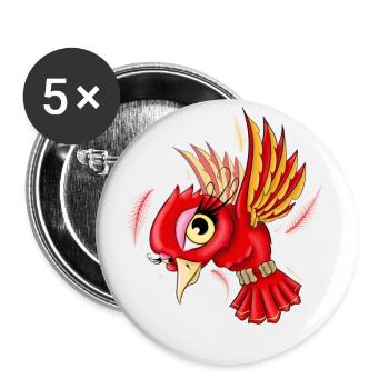Cloudman bird - Buttons large 2.2''/56 mm (5-pack) - white - Front