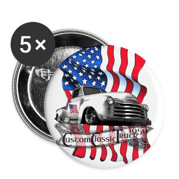 Custom Vintage Classic Truck 1950 Clean - Buttons groß 56 mm (5er Pack) - Weiß - Vorne