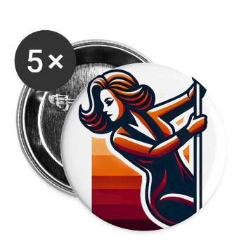 Lustiges-Silhouetten-Design - Buttons groß 56 mm (5er Pack) - Weiß - Vorne