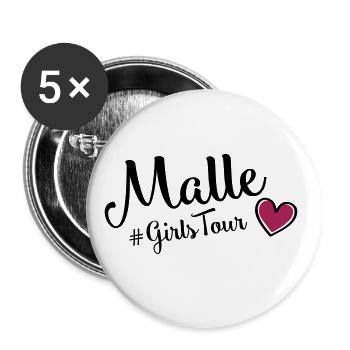 malle girls tour heart - Buttons large 2.2''/56 mm (5-pack) - white - Front