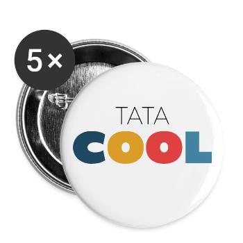 Tata cool - Lot de 5 grands badges (56 mm) - blanc - Devant