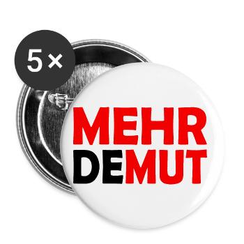 Demut - Buttons groß 56 mm (5er Pack) - Weiß - Vorne