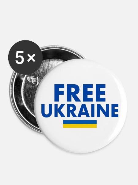 Ukraine - Buttons groß 56 mm (5er Pack) - Weiß