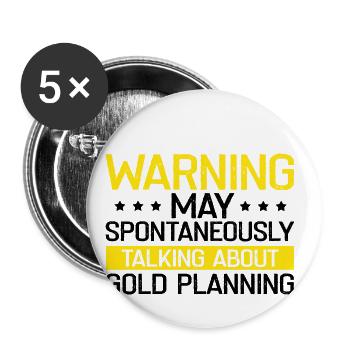 Gold Panning Gold Prospector GoldSchüfer Design - Lot de 5 grands badges (56 mm) - blanc - Devant