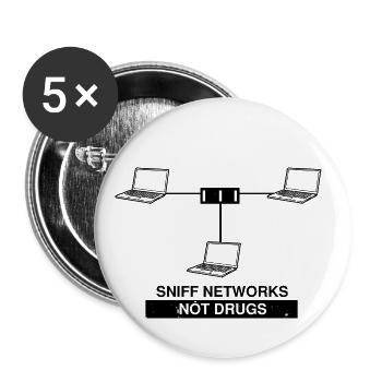 Cybersecurity Design für Hacker und Cyber Security - Buttons groß 56 mm (5er Pack) - Weiß - Vorne