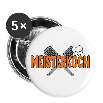 Meisterkoch - Buttons groß 56 mm (5er Pack) - Weiß - Vorne