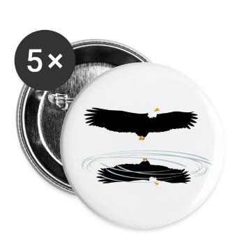 White-tailed eagle reflection funny animals fun4m3animal - Buttons large 2.2''/56 mm (5-pack) - white - Front