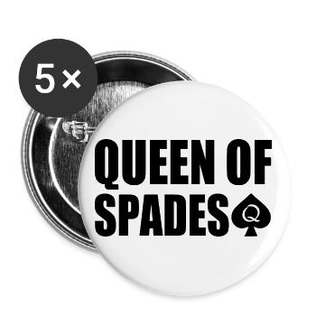 Queen of spades - Buttons groß 56 mm (5er Pack) - Weiß - Vorne