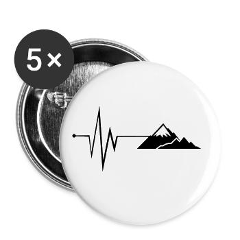 Puls Mountains Silhouette - Buttons large 2.2''/56 mm (5-pack) - white - Front