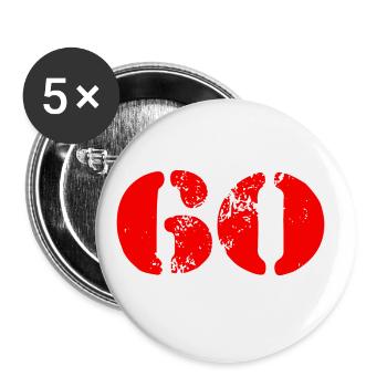 Symbole de 60 chiffres - Lot de 5 grands badges (56 mm) - blanc - Devant