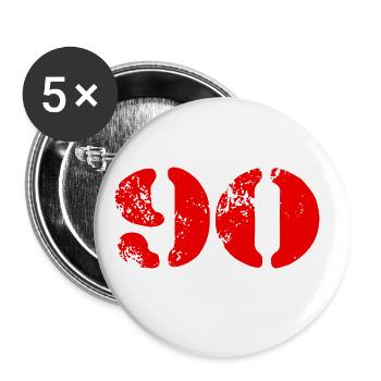 90 number symbol - Buttons large 2.2''/56 mm (5-pack) - white - Front