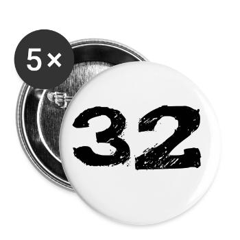 32 Number jersey - Buttons large 2.2''/56 mm (5-pack) - white - Front