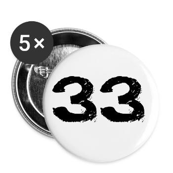 33 Number jersey - Buttons large 2.2''/56 mm (5-pack) - white - Front