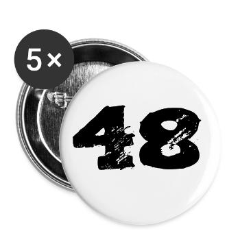48 Zahl Trikot - Buttons groß 56 mm (5er Pack) - Weiß - Vorne