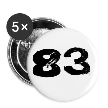 83 Number jersey - Buttons large 2.2''/56 mm (5-pack) - white - Front