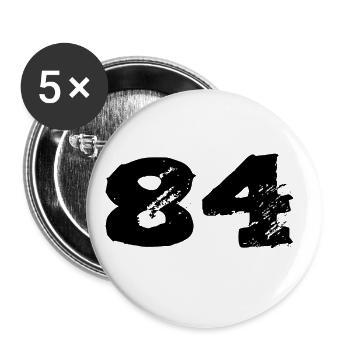 84 Maillot numéro - Lot de 5 grands badges (56 mm) - blanc - Devant