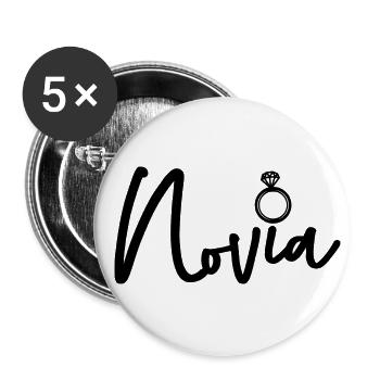 Novia Girlfriend Engagement Bridal Shower Wedding - Buttons large 2.2''/56 mm (5-pack) - white - Front