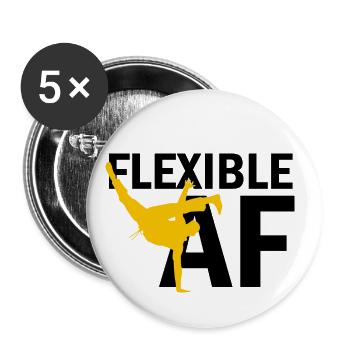 Brasilianischer Tanz für Kickboxen - Buttons groß 56 mm (5er Pack) - Weiß - Vorne