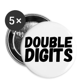 Cadeau de 10e anniversaire, 10 ans, pour garçons et filles - Lot de 5 grands badges (56 mm) - blanc - Devant