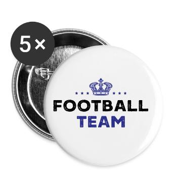 Équipe de football - Lot de 5 grands badges (56 mm) - blanc - Devant