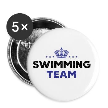 Swimming Team - Buttons groß 56 mm (5er Pack) - Weiß - Vorne
