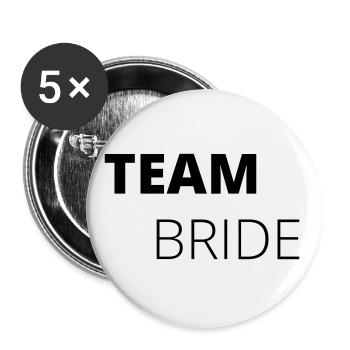 Team Bride! Minimal, personalisierbar - Buttons groß 56 mm (5er Pack) - Weiß - Vorne