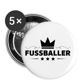 Fussballer Fussball Spieler - Buttons groß 56 mm (5er Pack) - Weiß - Vorne