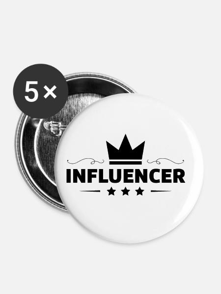 Influencer Beruf - Buttons groß 56 mm (5er Pack) - Weiß