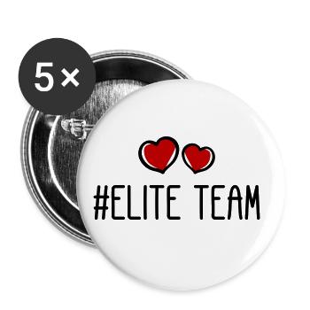 Elite Team Heart Love - Buttons large 2.2''/56 mm (5-pack) - white - Front
