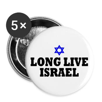 Long live israel - Buttons groß 56 mm (5er Pack) - Weiß - Vorne
