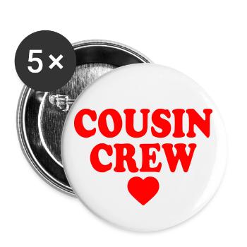Cousin crew - Buttons groß 56 mm (5er Pack) - Weiß - Vorne
