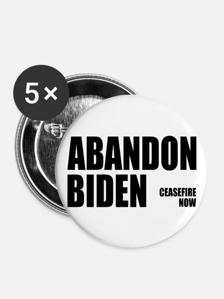 Abandon biden - Buttons groß 56 mm (5er Pack) - Weiß