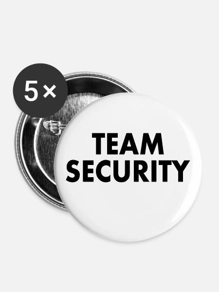 Team security - Buttons groß 56 mm (5er Pack) - Weiß