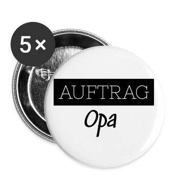 Auftrag Opa Familie Lustig Geschenk - Buttons groß 56 mm (5er Pack) - Weiß - Vorne