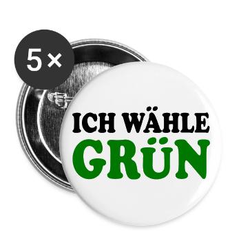 ich wähle grün - Buttons groß 56 mm (5er Pack) - Weiß - Vorne