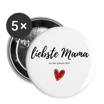 dearest mom around the world - Heart Mother's Day - Buttons large 2.2''/56 mm (5-pack) - white - Front