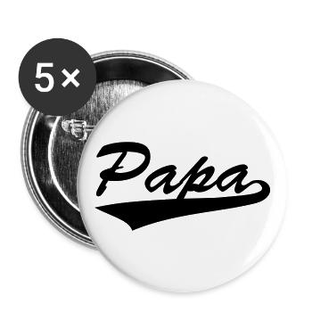Papa - Lot de 5 grands badges (56 mm) - blanc - Devant