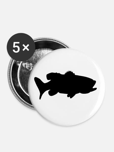 Barsch - Buttons groß 56 mm (5er Pack) - Weiß