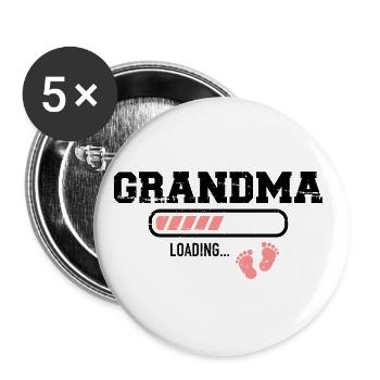 Oma - Buttons groß 56 mm (5er Pack) - Weiß - Vorne